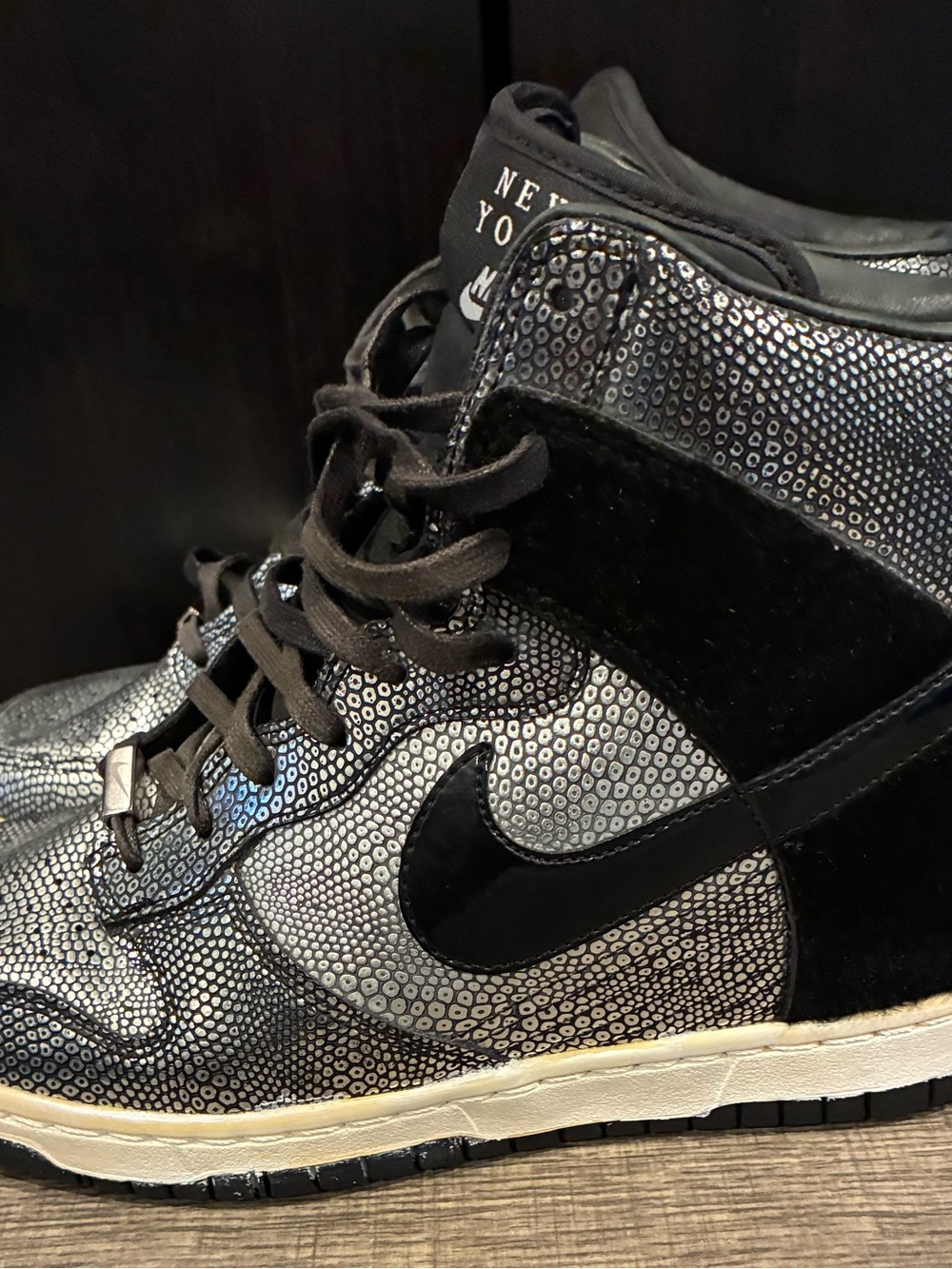 Nike Dunk Sky Hi City FW QS NYC Women's Hidden Wedge Sneakers Black Silver